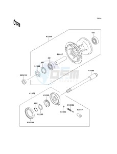 KLX300 A [KLX300R] (A10) A10 drawing FRONT HUB