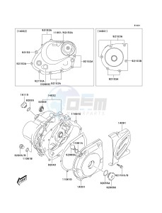 KLX 125 A (A1-A3) drawing ENGINE COVER-- S- -