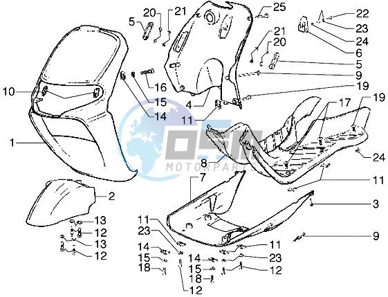 Front shield-Footboard-Spoiler