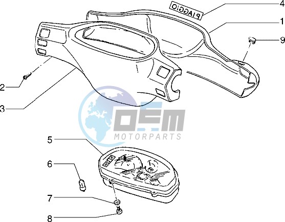 Speedometers Kms. - handlebar cover