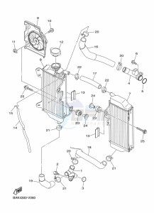 WR250F (BAK4) drawing RADIATOR & HOSE