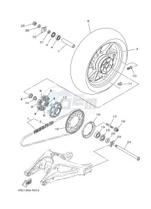 MT09 900 (1RCC) drawing REAR WHEEL