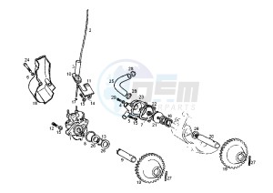 GPR RACING - 50 cc drawing OIL AND WATER PUMP