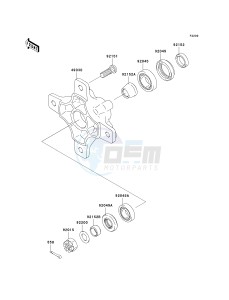 KSV 700 B [KFX 700] (B6F-B9F) B7F drawing FRONT HUB