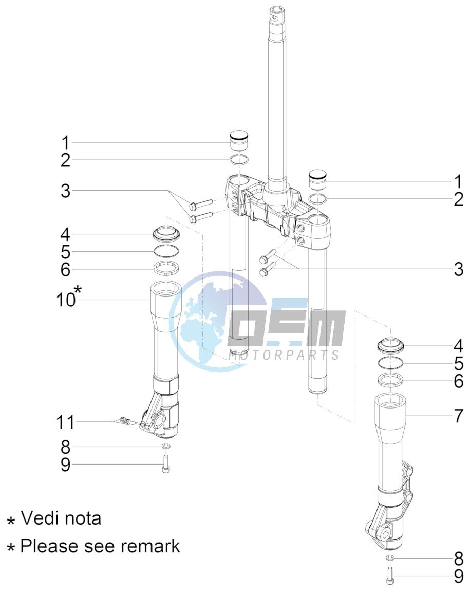 Fork's components (Kayaba)