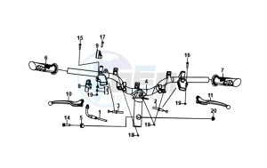 ORBIT III 125 (L8) EU EURO4 drawing HANDLEBAR / BRAKE LEVERS /CABLES