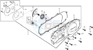 JOYRIDE 200 drawing CRANKCASE COVER LEFT