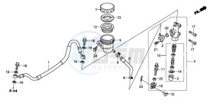 CBF1000S drawing REAR BRAKE MASTER CYLINDER (CBF1000)