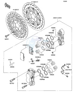 ZX 1100 C [NINJA ZX-11] (C1-C4) [NINJA ZX-11] drawing FRONT CALIPER