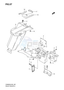 SV650S (E2) drawing REAR FENDER (WITHOUT ABS)