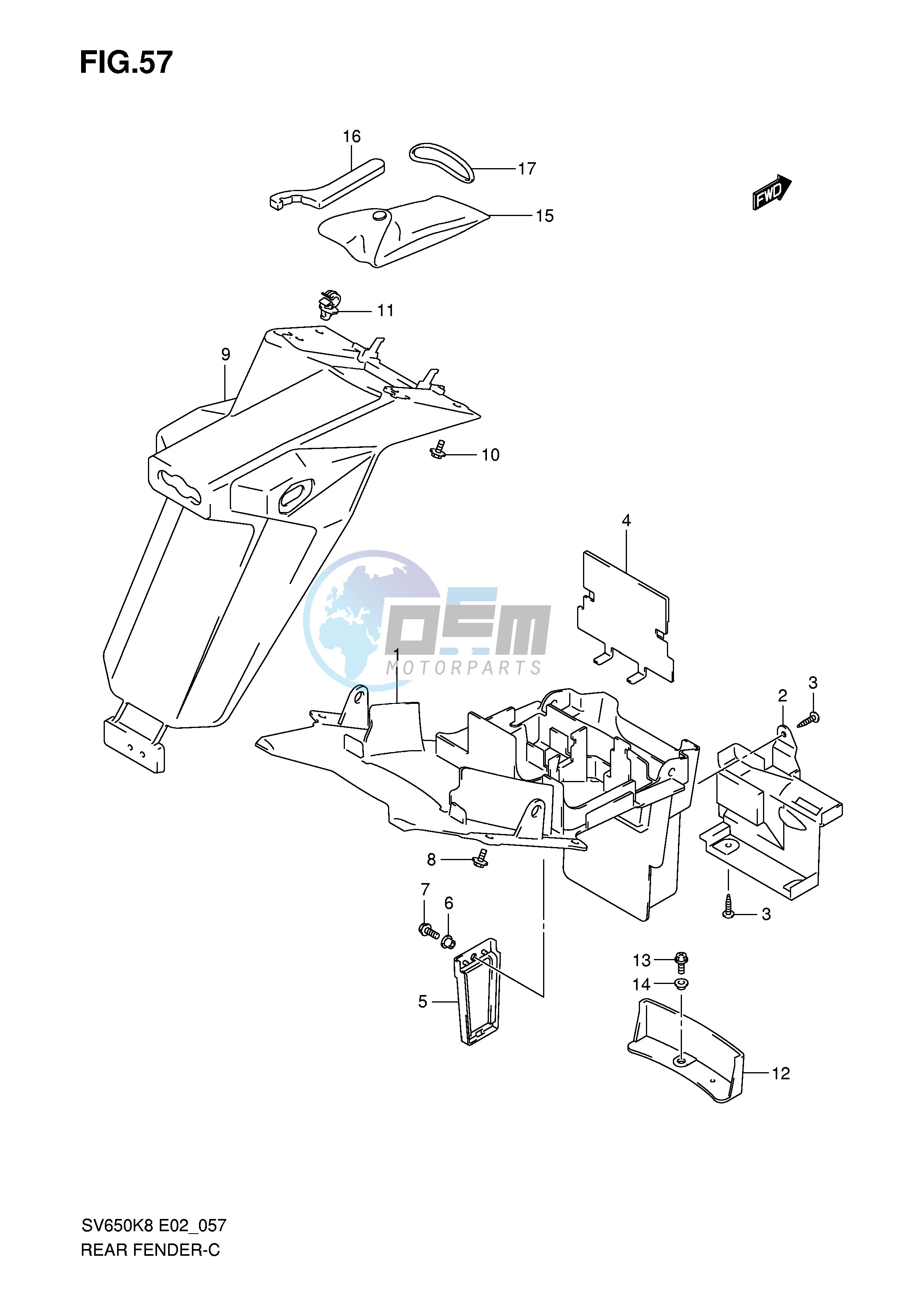 REAR FENDER (WITHOUT ABS)