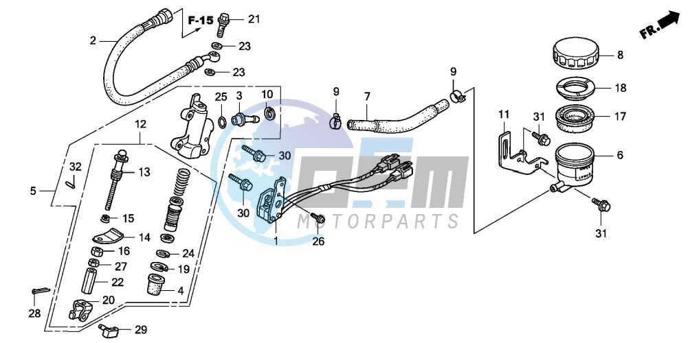 RR. BRAKE MASTER CYLINDER