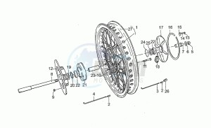 GT 1000 drawing Rear wh, spokes, 1st series