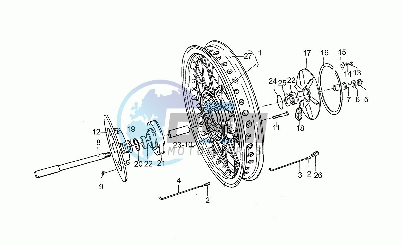 Rear wh, spokes, 1st series