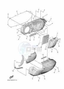 MWD300 TRICITY 300 (BED7) drawing CRANKCASE COVER 1