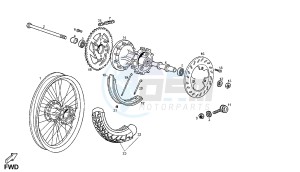 SENDA SM X TREM - 50 CC X TREM EU2 drawing REAR WHEEL