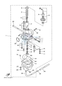 YFM125A YFM125GD GRIZZLY 125 (1PY5 1PY6) drawing CARBURETOR