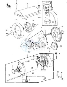 KZ 1300 A (A1-A3) drawing STARTER MOTOR_STARTER CLUTCH -- KZ1300-A1_A2- -