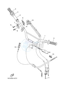 TT-R125 TT-R125LW (19CR) drawing STEERING HANDLE & CABLE