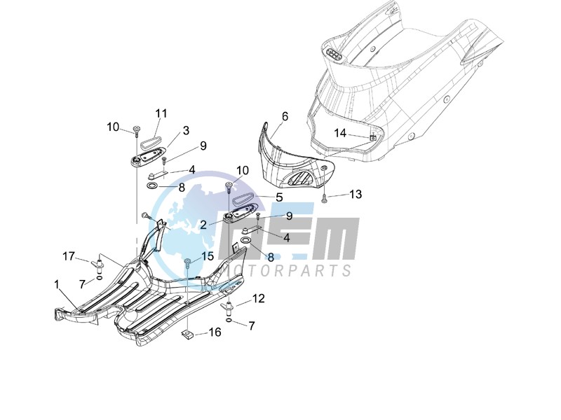 Central cover - Footrests