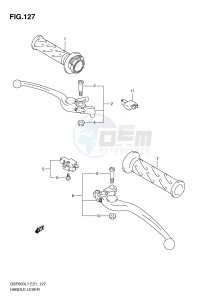 GSF650 (E21) Bandit drawing HANDLE LEVER (GSF650L1 E21)