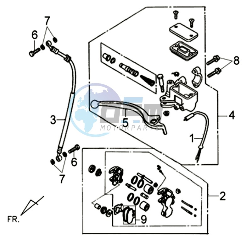 BRAKE CALIPER FOR / BRAKE LEVER CPL