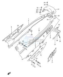 GSX750F (E2) drawing FRAME COVER (MODEL P R)