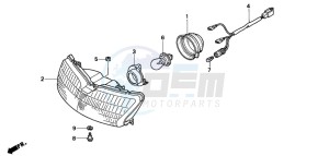 SFX50 drawing HEADLIGHT (E/F/PO/SP/2PO)