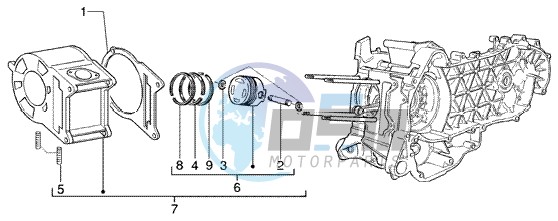 Cylinder-piston-wrist pin assy