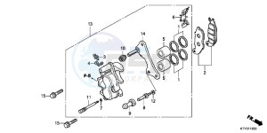 CBR125RD CBR125R E drawing FRONT BRAKE CALIPER