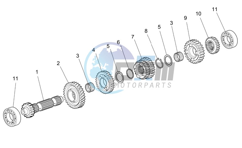 Primary gear shaft