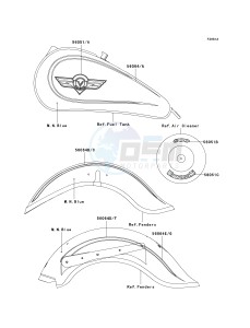 VN 800B [VULCAN 800 CLASSIC] (B6-B9) [VULCAN 800 CLASSIC] drawing DECALS-- M.N.BLUE- --- VN800-B6- -