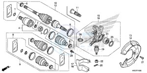 TRX420FM2G TRX420 ED drawing FRONT KNUCKLE/FRONT DRIVE SHAFT