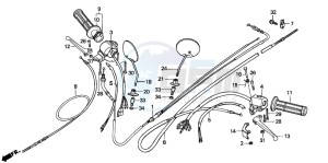 NH80MD drawing HANDLE LEVER/CABLE/SWITCH