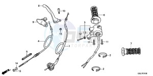 CRF50FE CRF50F Europe Direct - (ED) drawing HANDLE LEVER/SWITCH/CABLE