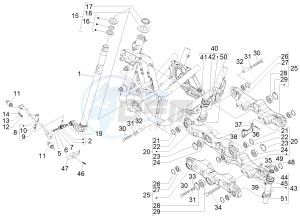 MP3 300 ie lt Touring drawing Fork steering tube - Steering bearing unit