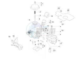 Liberty 125 4T PTT E3 (E) (EMEA) drawing Carburetor's components