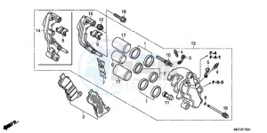 FJS400D9 Europe Direct - (ED) drawing FRONT BRAKE CALIPER (FJS4 00D9/FJS400A)