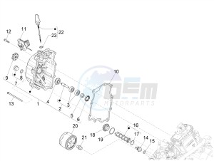 GTS 300 HPE 4T-4V IE ABS E4 (NAFTA) drawing Flywheel magneto cover - Oil filter