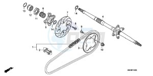 TRX400XC drawing REAR WHEEL AXLE/ DRIVE CHAIN