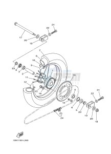 YZ85 YZ85LW (1SN4 1SN6 1SP4 1SP6) drawing REAR WHEEL