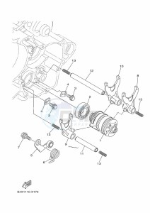 YZ125 (B4X2) drawing SHIFT CAM & FORK