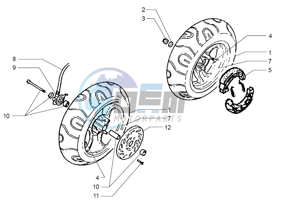 Front wheel-Rear wheel