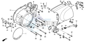 VT1100D2 drawing LEFT CRANKCASE COVER