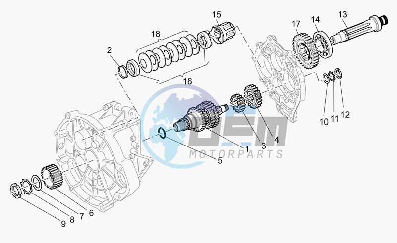 Primary gear shaft