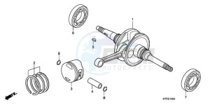 SH1259 UK - (E) drawing CRANKSHAFT/PISTON