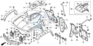 TRX350FM RANCHER 4X4 drawing FRONT FENDER