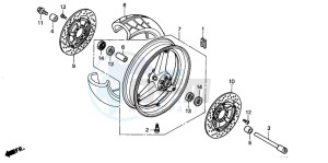 CB900F CB900 HORNET drawing FRONT WHEEL