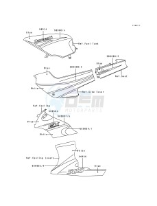 EX 500 A [EX500] (A4-A7) [EX500] drawing DECALS-- EX500-A7- --- BLUE_WHITE- -