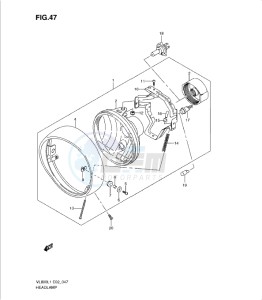 VL800 drawing HEADLAMP ASSY (VL800L1 E19)